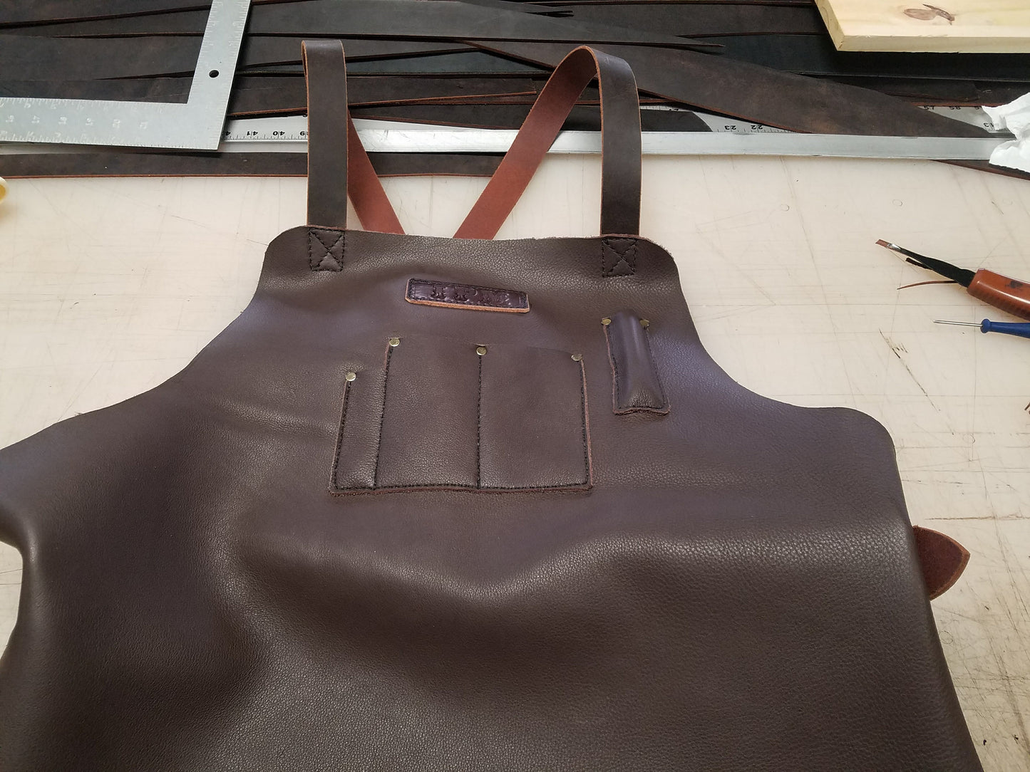 Blacksmith Apron w/ pockets and adjustable belt and shoulder straps - Made in USA!