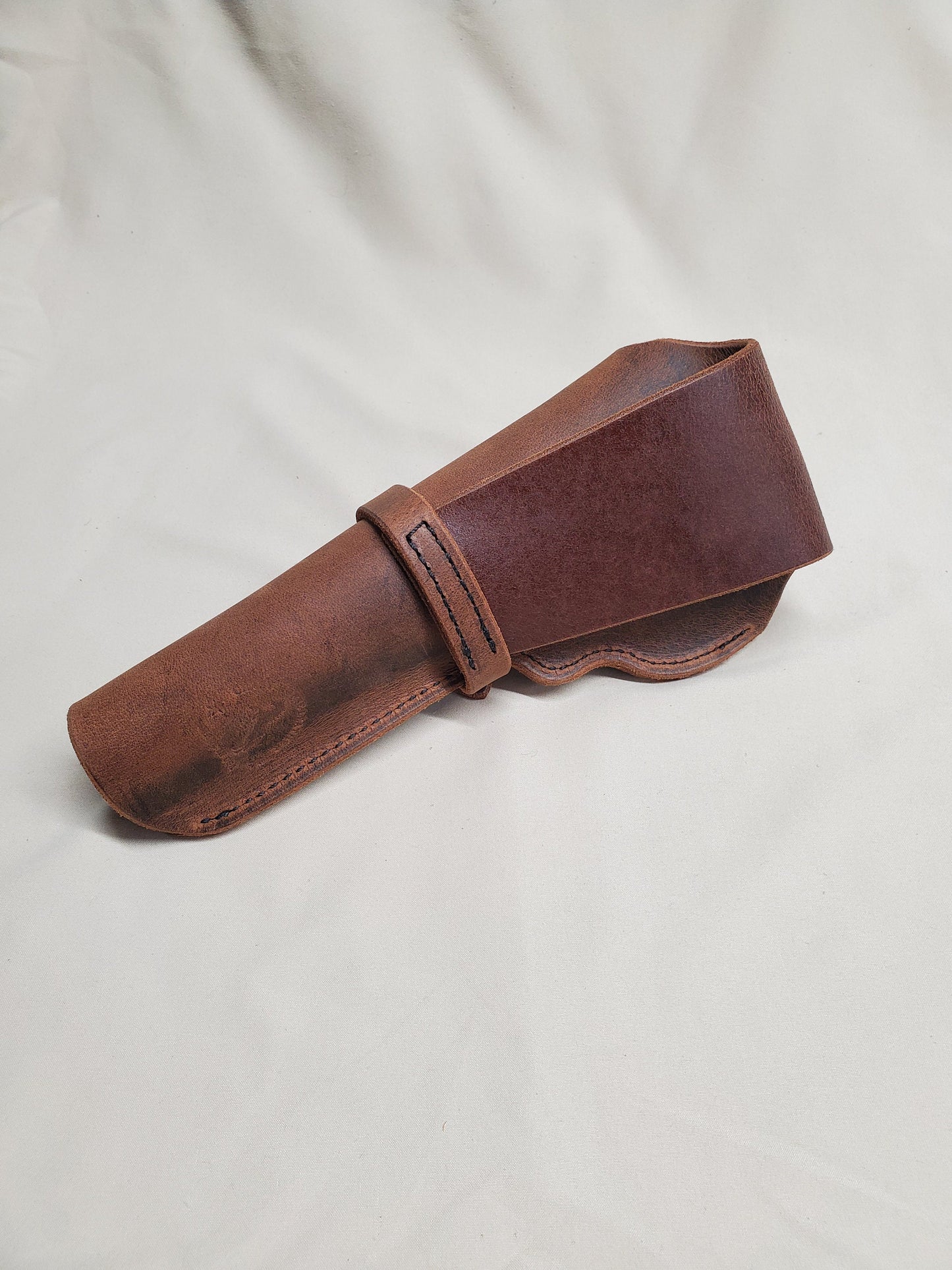 Colt Python Leather Holster, with snap strap and barrel strap - Made in USA