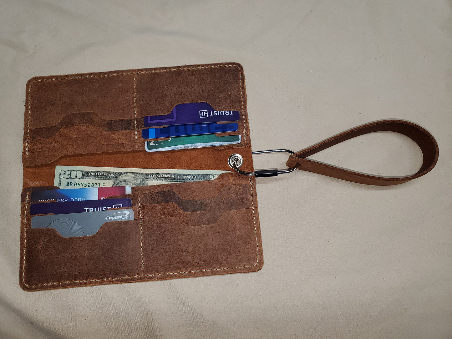 Women's Clutch Wallet with Wrist Strap - Made in USA