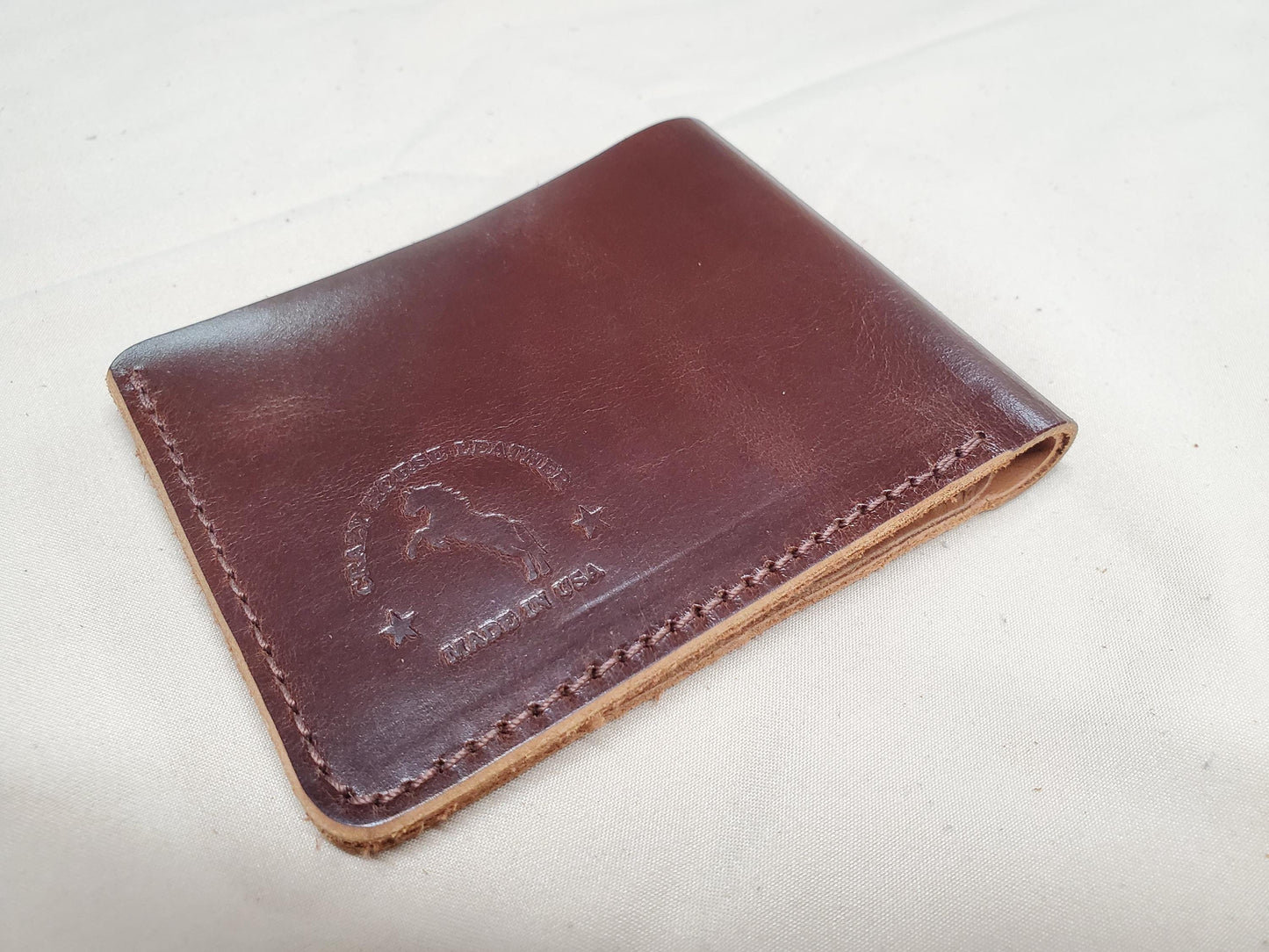 Top Grain Leather Bifold Wallet, 6-Slot, 3 1/2" x 4 1/4"