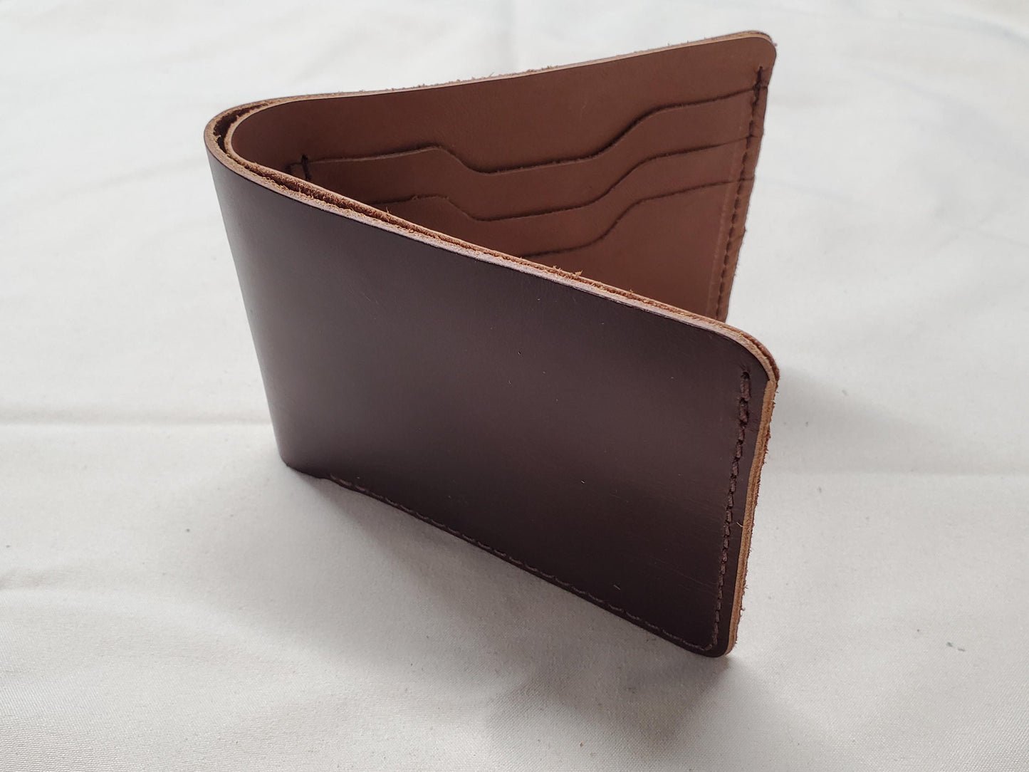 Top Grain Leather Bifold Wallet, 6-Slot, 3 1/2" x 4 1/4"