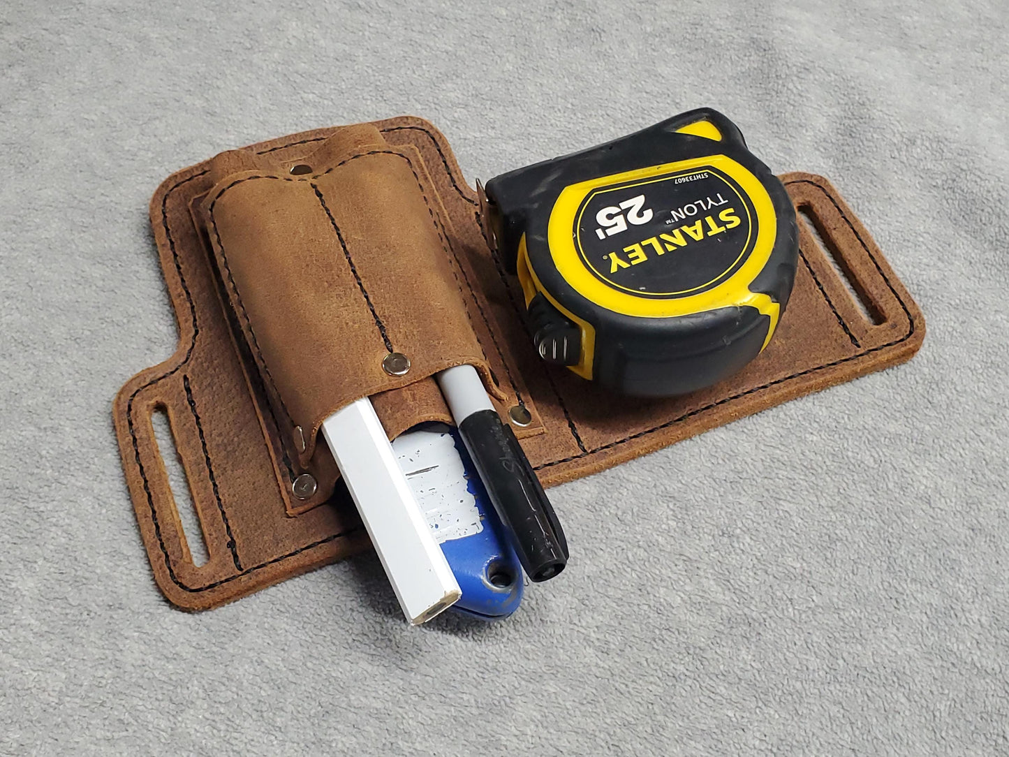 Heavy Duty Foreman's Basic Toolbelt - with heavy duty clip for tape measure or drill - Made in USA!