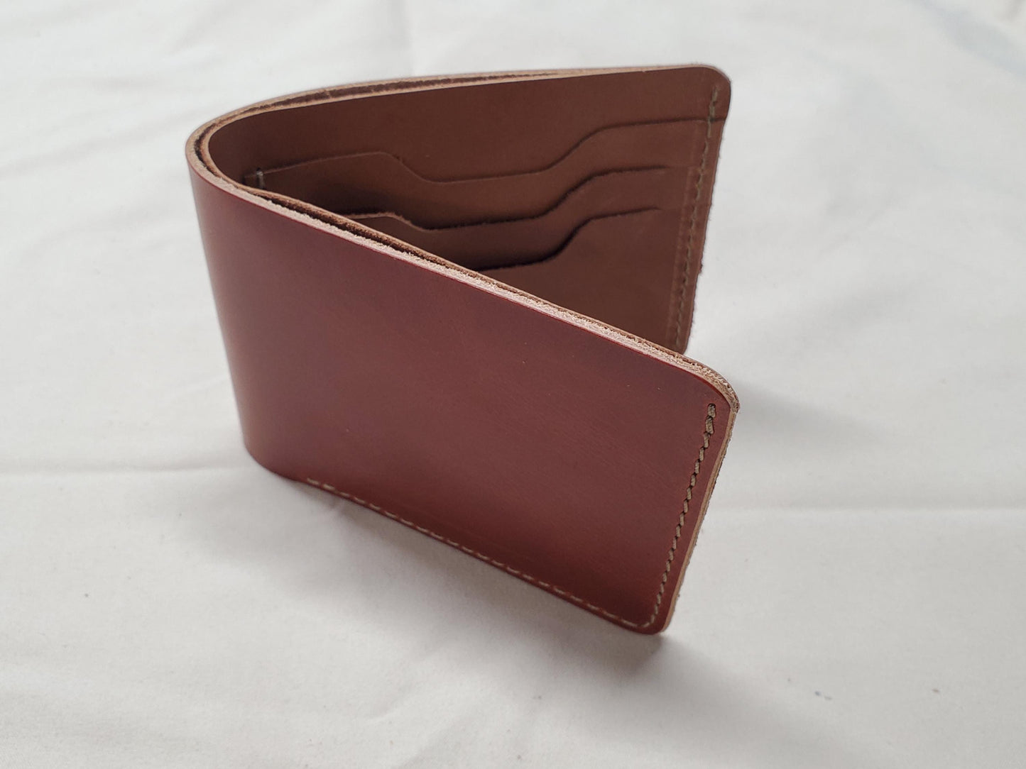 Top Grain Leather Bifold Wallet, 6-Slot, 3 1/2" x 4 1/4"