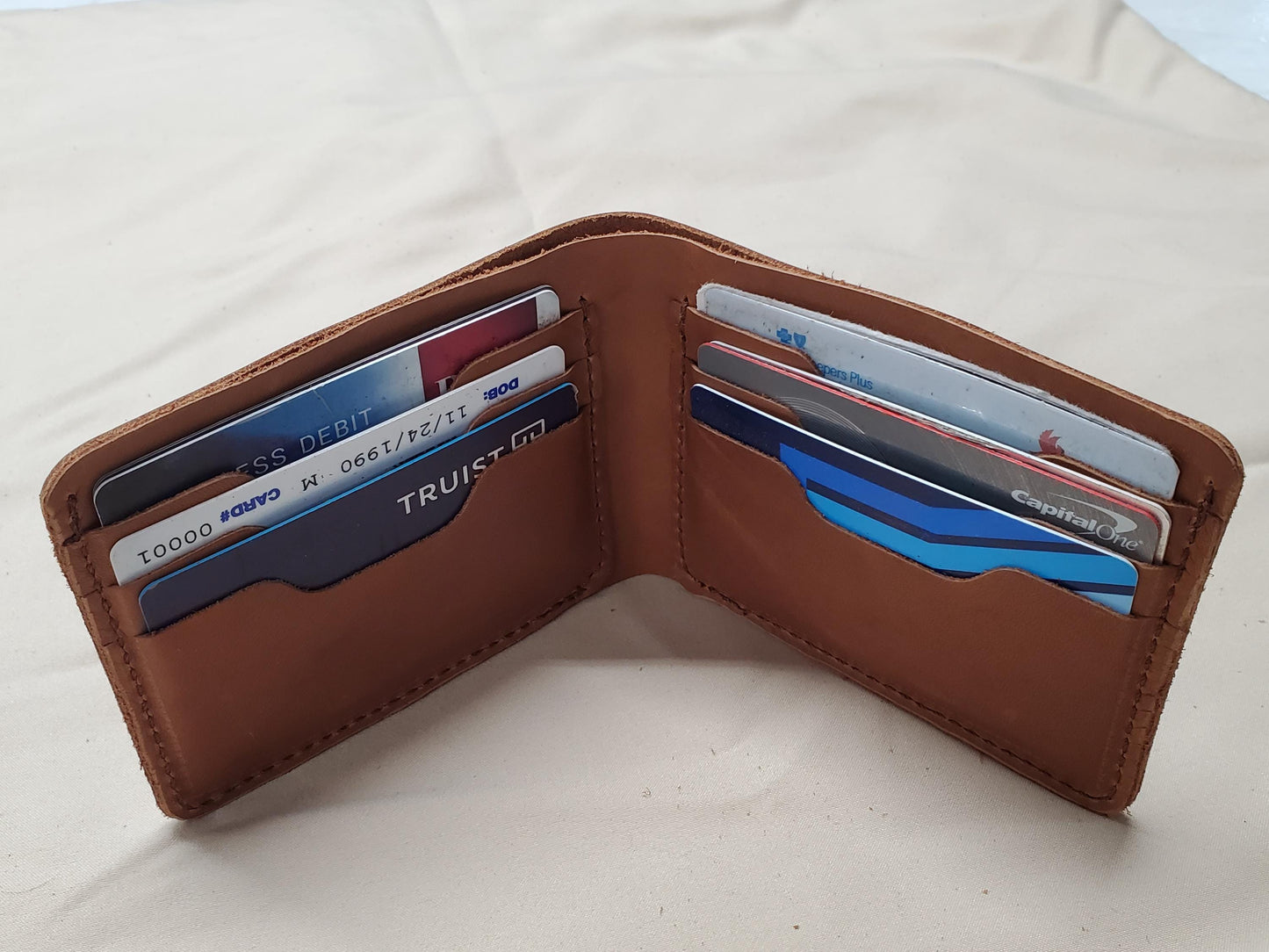 Top Grain Leather Bifold Wallet, 6-Slot, 3 1/2" x 4 1/4"