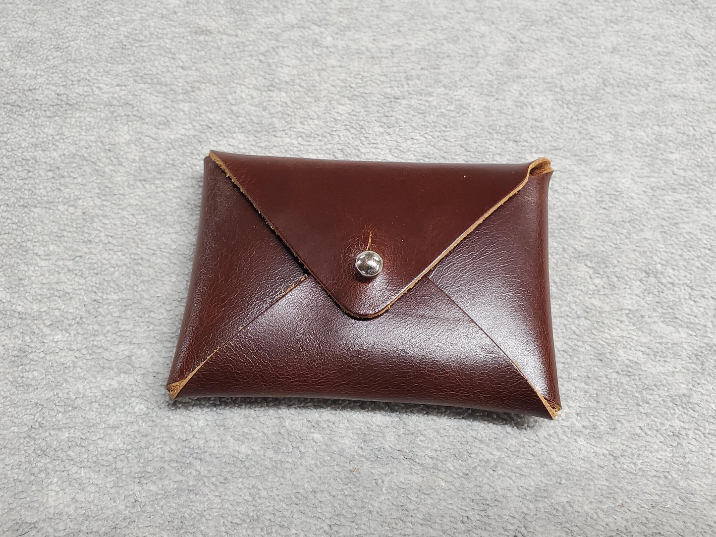 Card wallet, Coin wallet with wrist strap- top grain leather - Made in USA