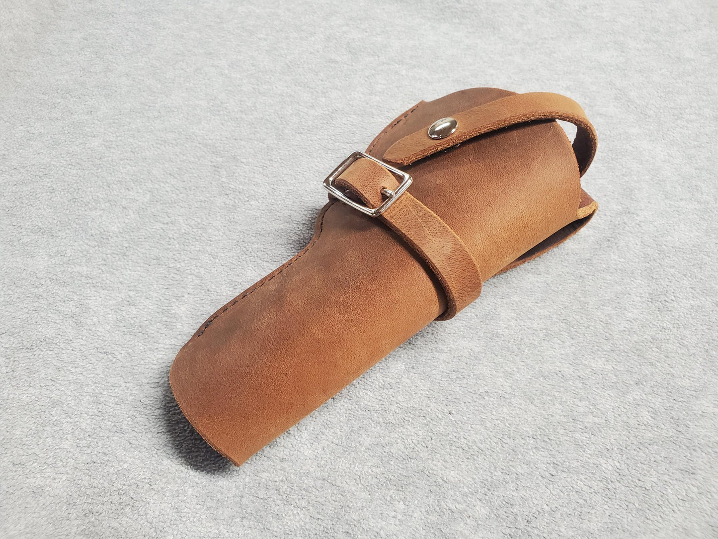 Ruger SP101 Leather Holster, with snap strap and barrel strap - Made in USA