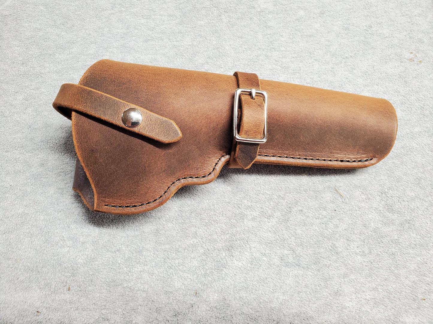 Colt Python Leather Holster, with snap strap and barrel strap - Made in USA