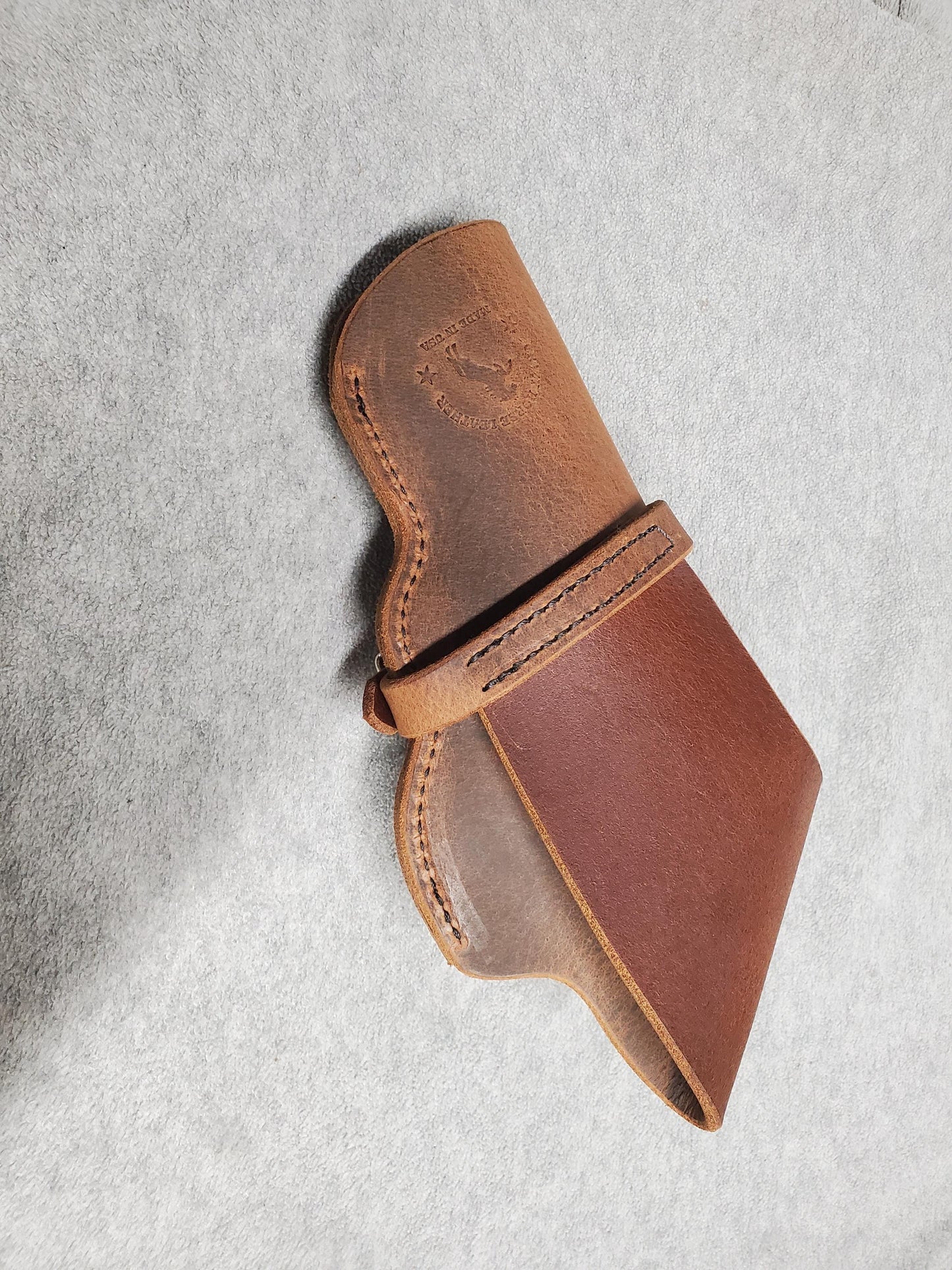 Cross-Draw Leather Holster with holding strap
