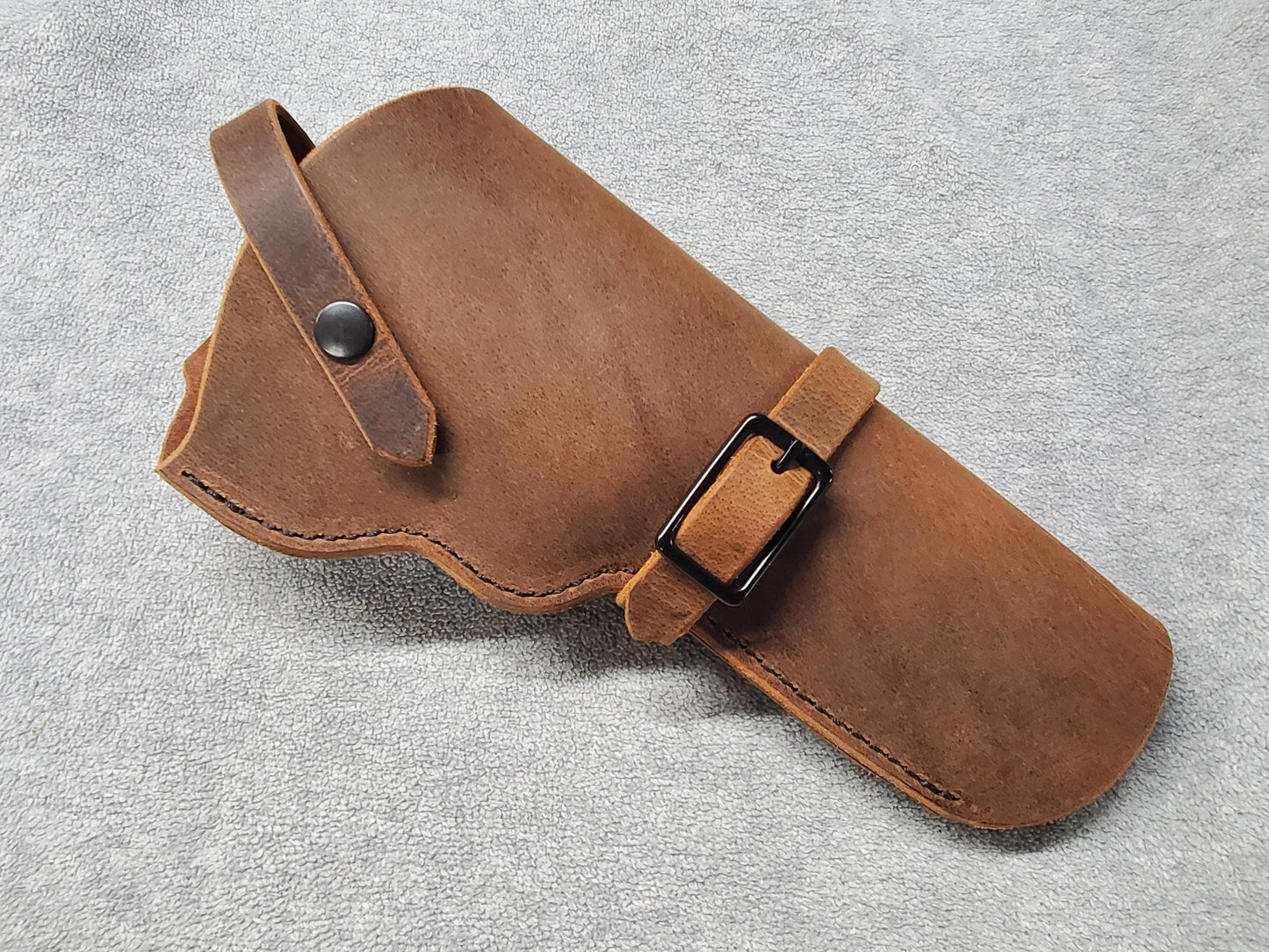 Colt Anaconda/Kodiak Leather Holster, with snap strap and barrel strap - Made in USA