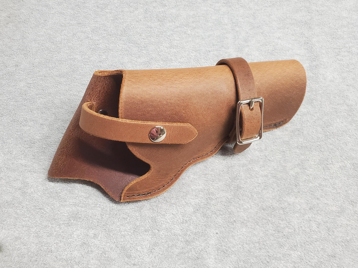 Cross-Draw Leather Holster with holding strap