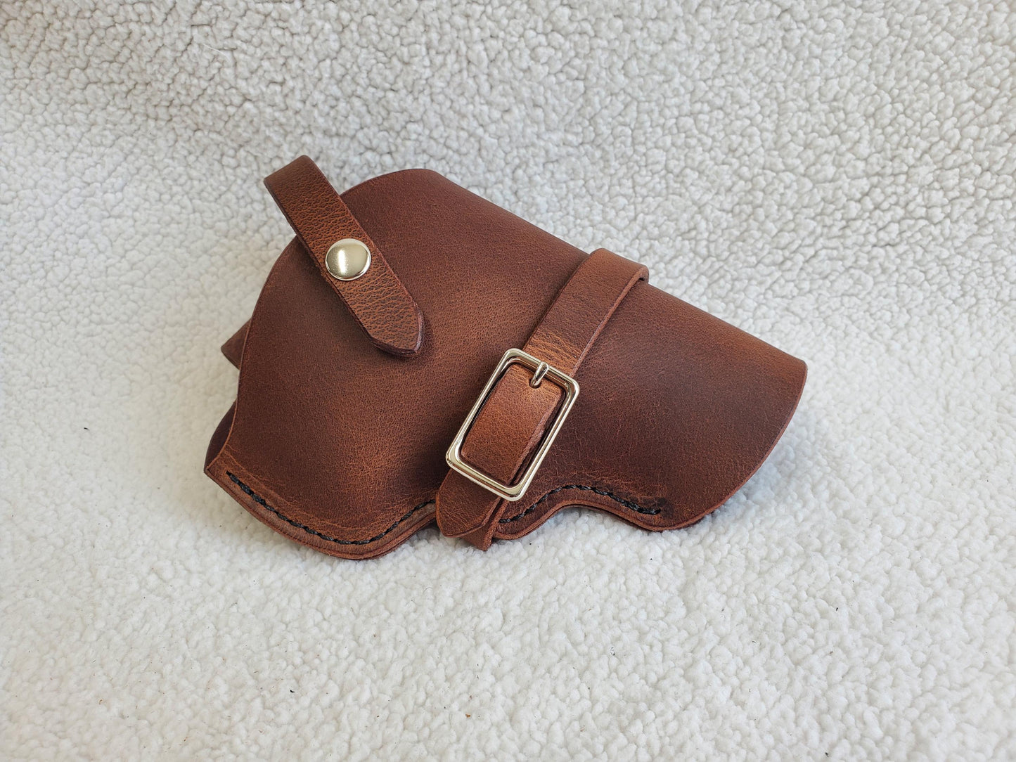 Ruger Super Redhawk Alaskan Leather Holster, with snap strap and barrel strap