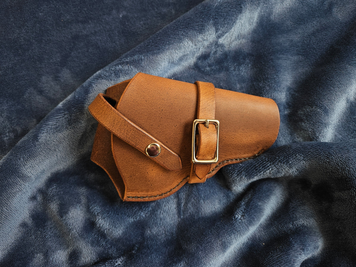 Colt Cobra/King Cobra Leather Holster, with snap strap and barrel strap - Made in USA