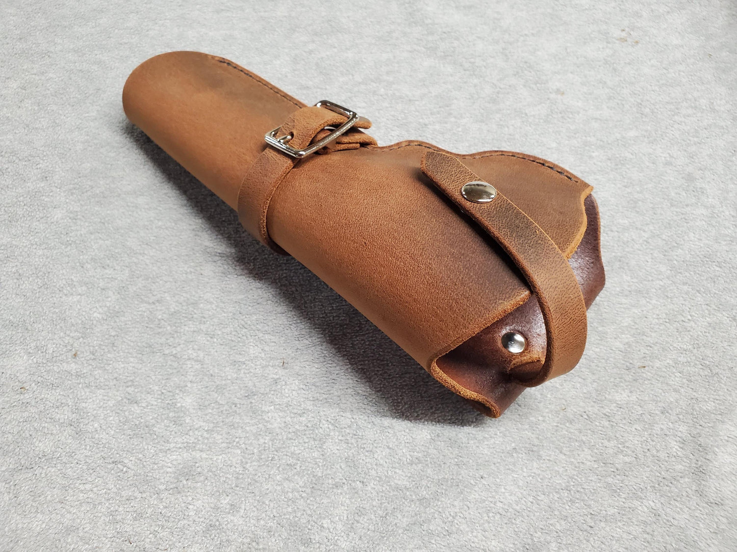Colt Python Leather Holster, with snap strap and barrel strap - Made in USA