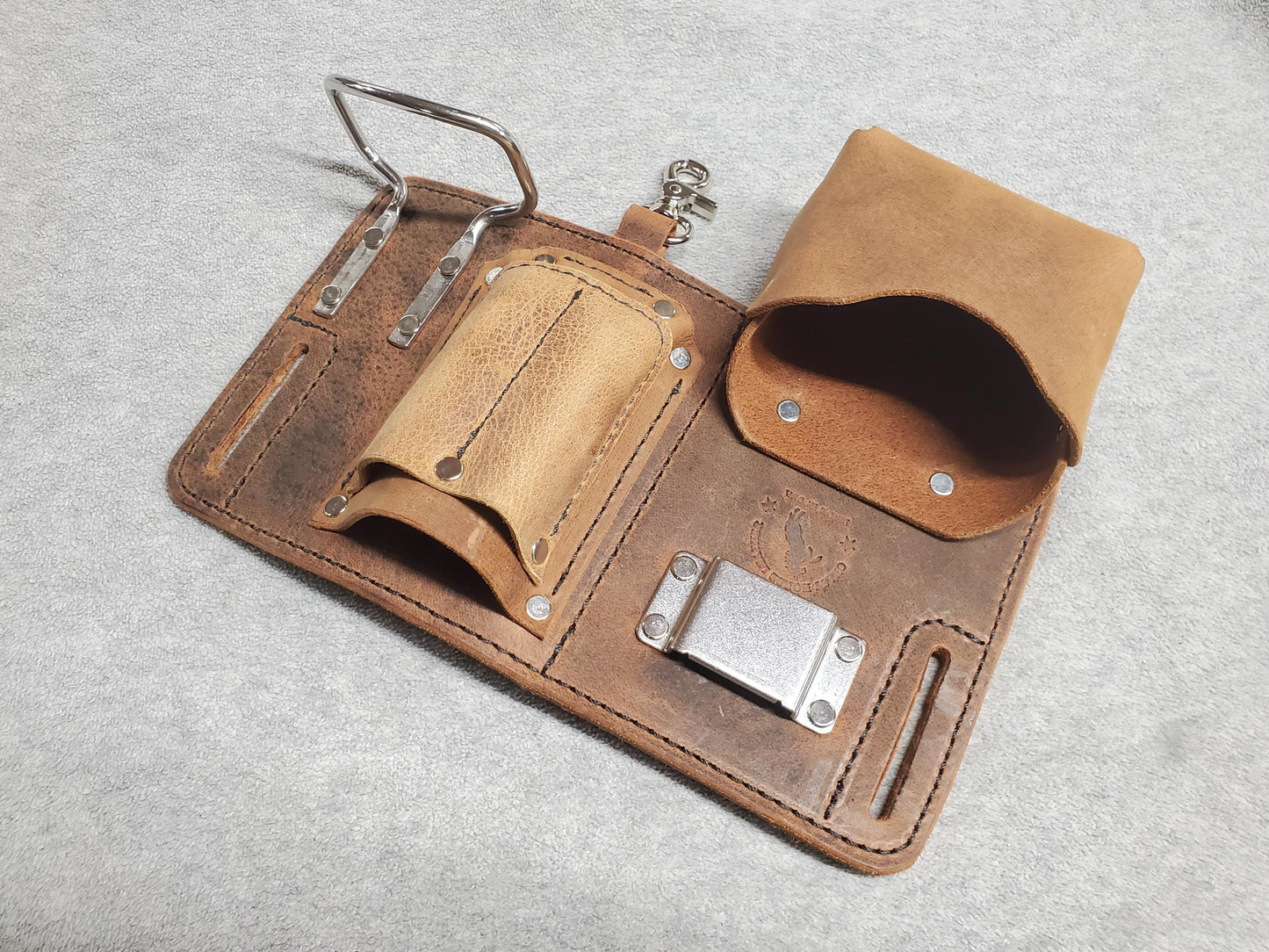 Deluxe Foreman's Tool Pouch - with heavy duty clip and hammer loop - Made in USA!