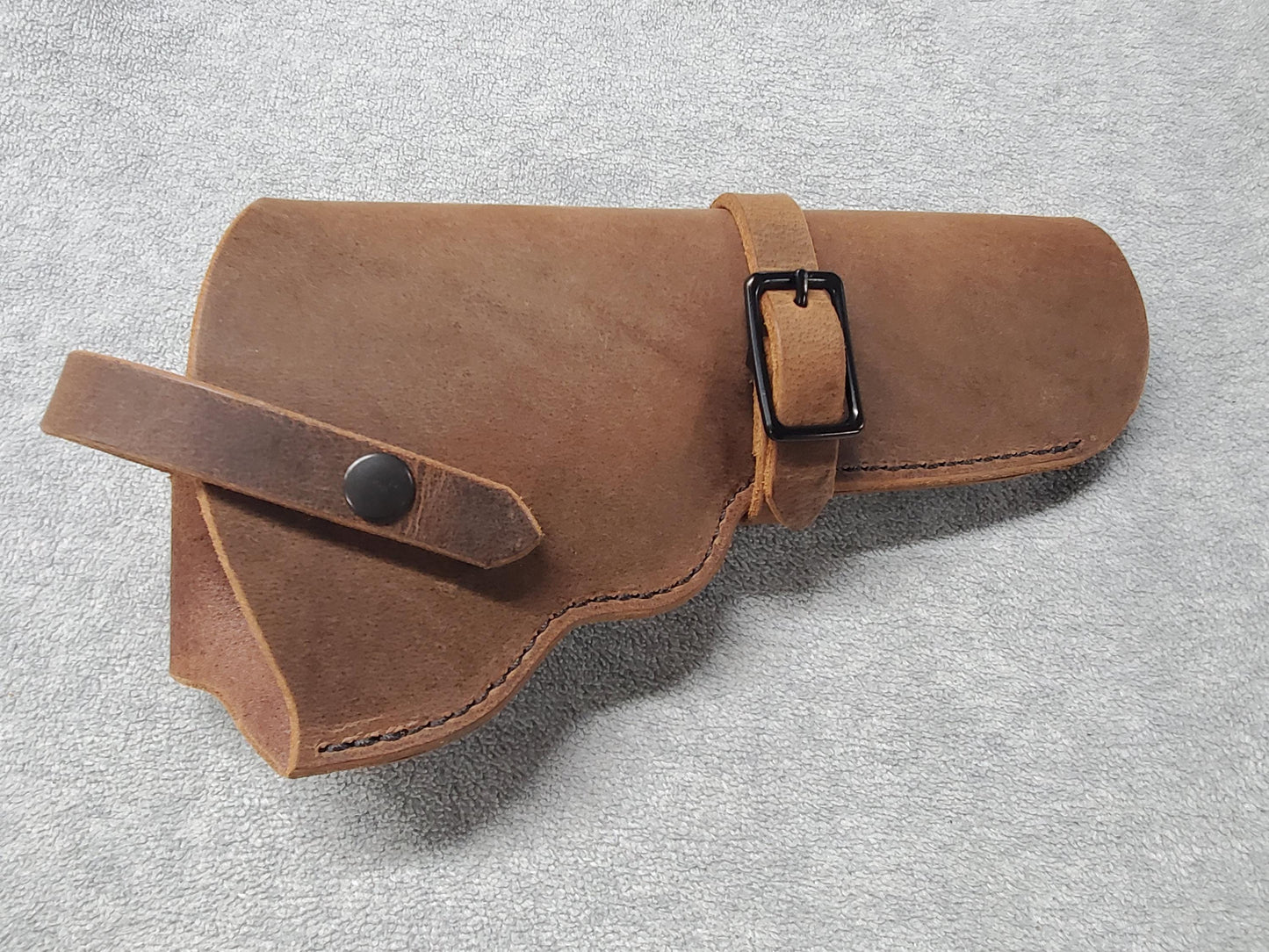 Colt Anaconda/Kodiak Leather Holster, with snap strap and barrel strap - Made in USA