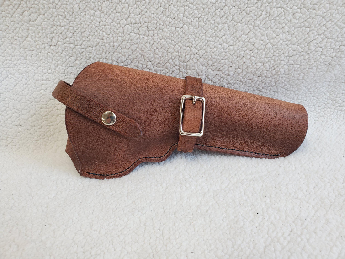 Smith & Wesson L-Frame Leather Holster, with snap strap and barrel strap - Made in USA